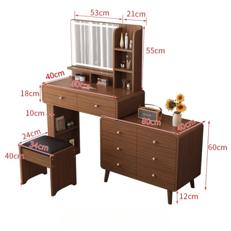 Rustic Natural Dressing Table European Luxury Solid Wood Dressing Table Simple Minimalist Tocador Maquillaje Home Accessories