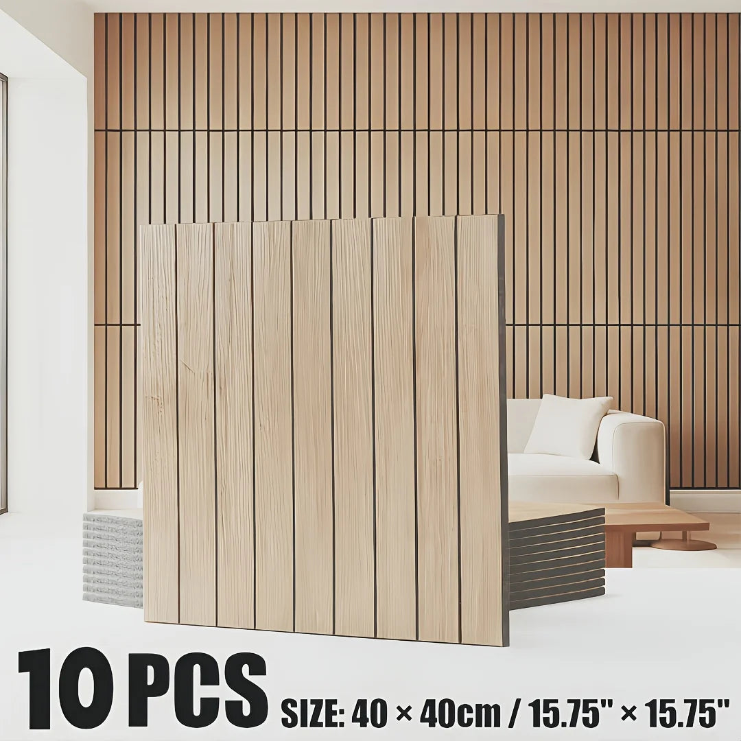 10pcs 40x40cm 3D Stripe Grid Panels，Removable Peel and Stick Wallpaper, Realistic Texture，for Furniture Makeover,Home & Office D