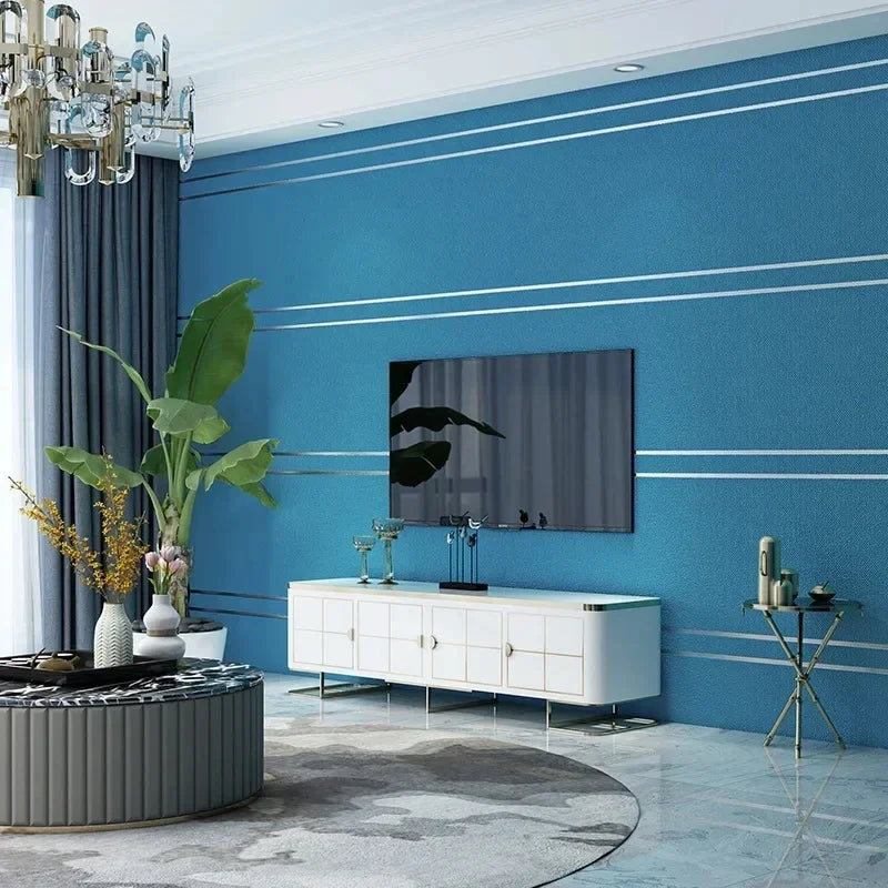 3D Wallpaper Modern Simple Striped Pattern Living Room Tv Background Home Decor Non-woven Fabric Non-Self Adhesive Wallpaper