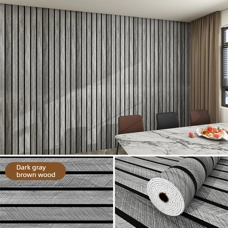3M Thick Brown Grid Peel and Stick Wallpaper Faux Plaid Design Waterproof and Moisture-Proof Ideal for Walls Ceilings Home Decor