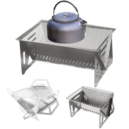 NEW Mini BBQ Grill Stainless Steel Foldable Charcoal Stove Portable Outdoor Camping Picnic Backyard Barbecue Cooking Tool