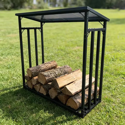 Premium Powder Coated Firewood Log Storage Holder for Fire Pit Patio Deck Rust Solid Construction Practical Firewood