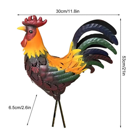 Metal Figurine Rooster Sculpture Carved Iron Rooster Home Furnishing Articles Artwork Home Decoration Statues Sculptures