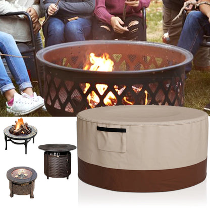 Outdoor Heavy 600D Round Barbecue Grill Dustproof Cover Waterproof Patio Fire Pit Rainproof Sunscreen Cover BBQ Grill Cover