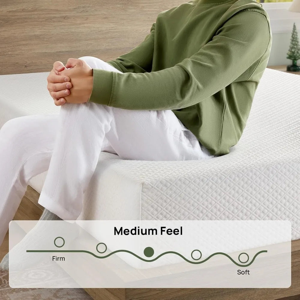 Mattress, 6 Inch Gel Memory Foam Mattress in a Box, Fiberglass Free, Breathable for Cooler Sleep, Customized