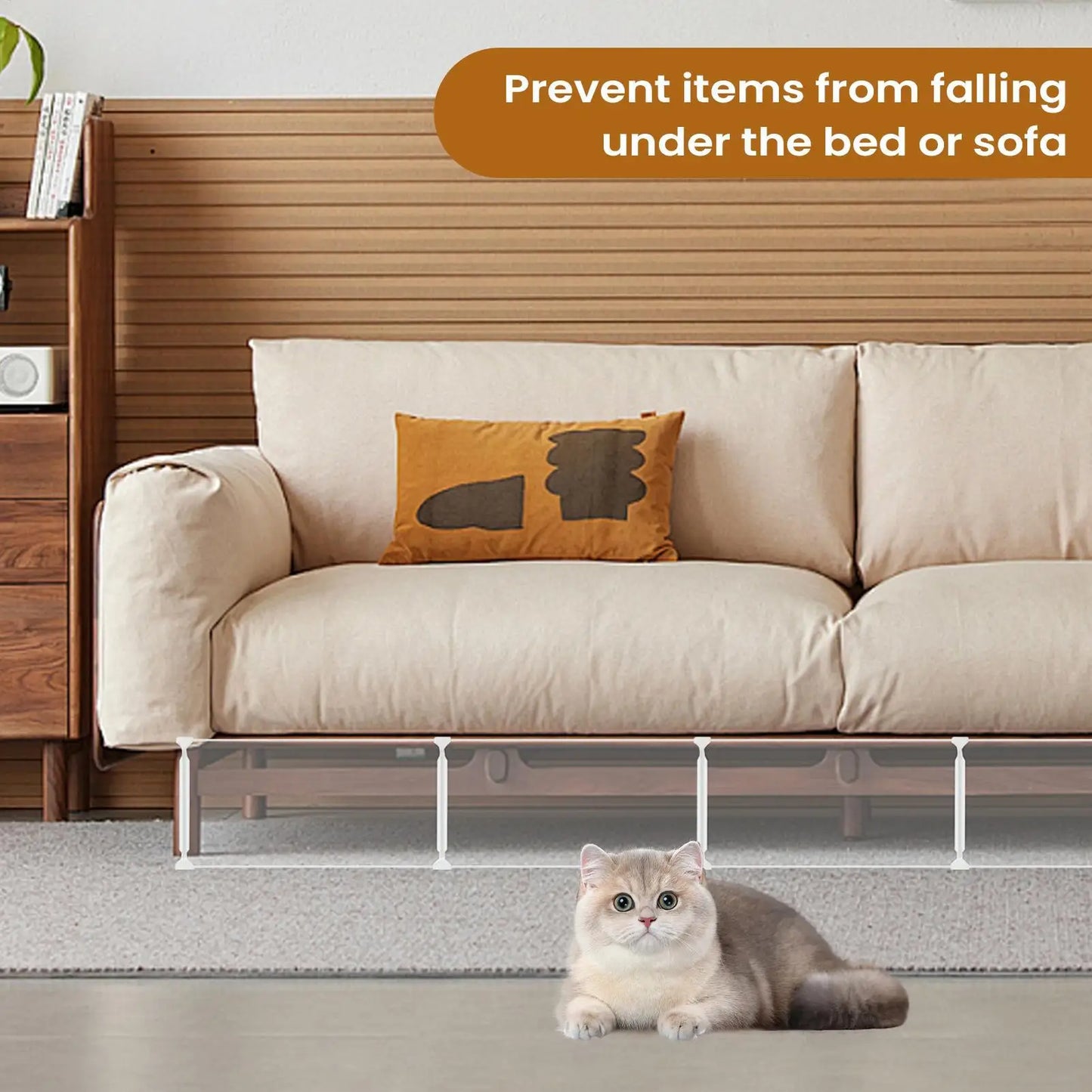 Pet Under Bed Blocker Adjustable Clear Barrier Board Under Furniture Blocker Prevents Items From Falling Under The Beds Or Sofa