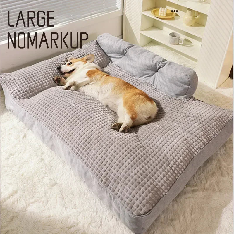 Removable Pet Beds Washable Dog Mat Winter Warm Dog Mat Luxury Sofa for Small Medium Dogs Plaid Bed for Cats Dogs Fluff Sleeping