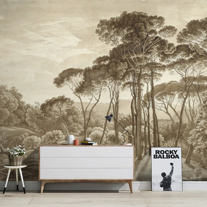 custom European landscape wallpapers oil painting TV background American retro restaurant wallpaper living room big tree mural