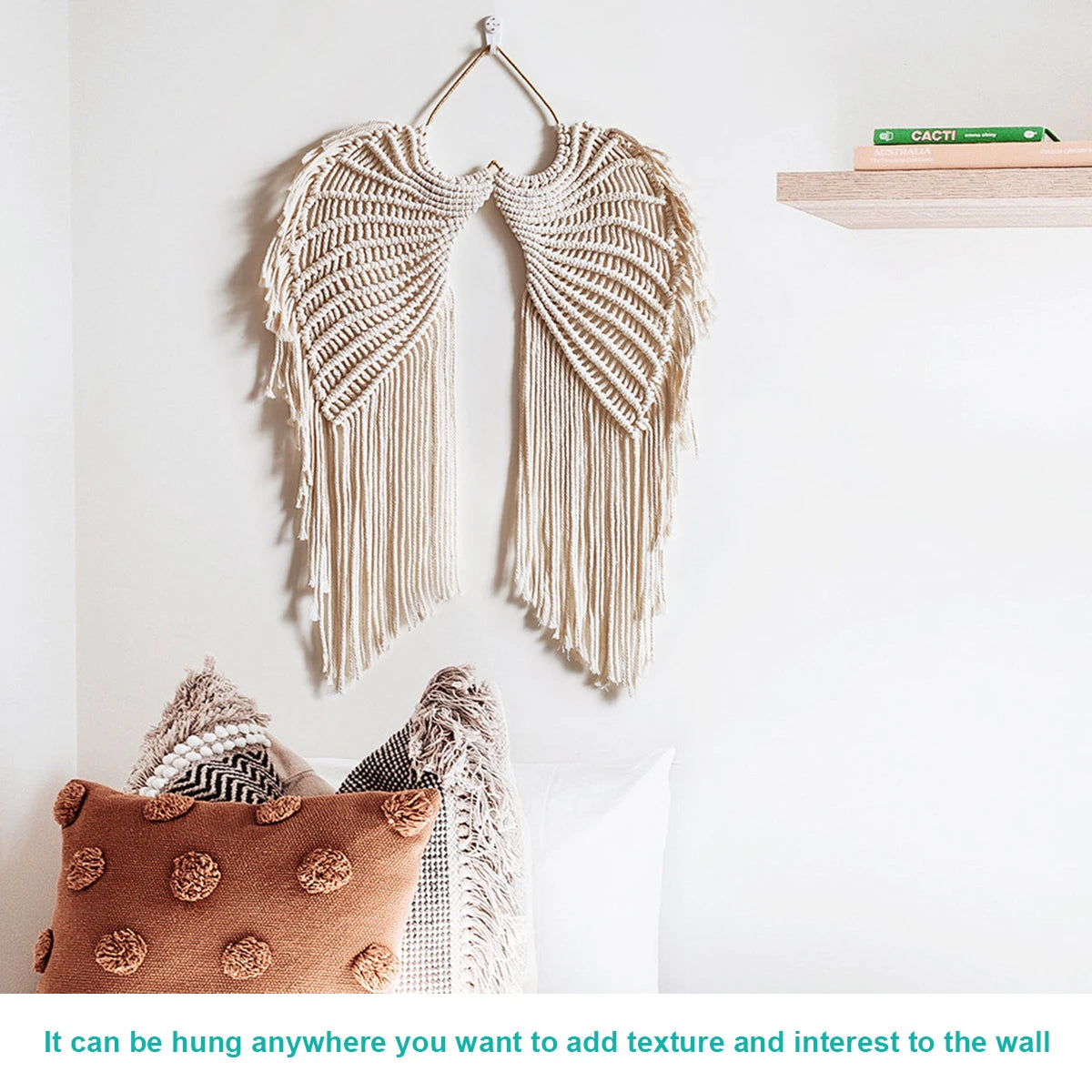 Angel Wing Hanging Tapestry Wall Hanging Hand Woven Wall Decor Bohemian Home Decor  Woven Macrame Tapestry Art Craft Gift