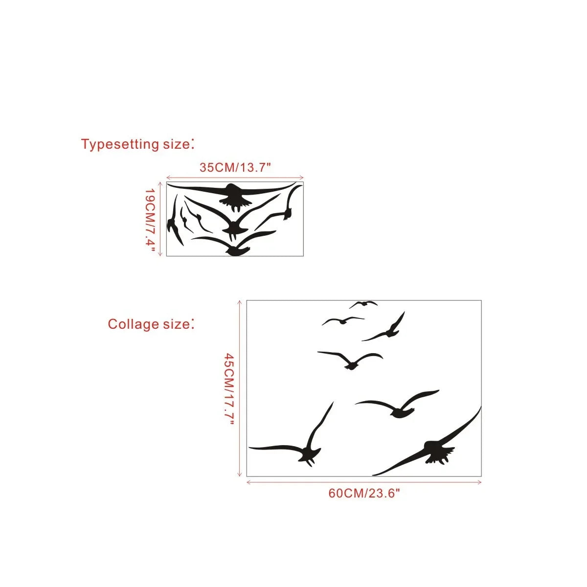 Seagull Black Shadow Wall Stickers Wallpaper Self-adhesive Waterproof For Living Room Bedroom Tv Decor Home Decorations