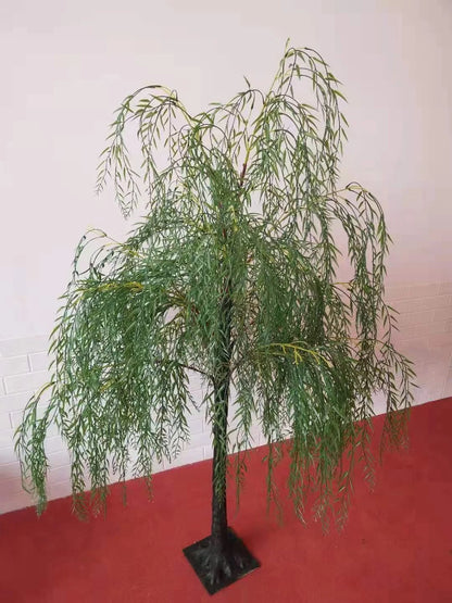 Custom Large Faux Green Weeping Willow Tree Artificial Silk Plant for Indoor Outdoor Home Garden Decoration