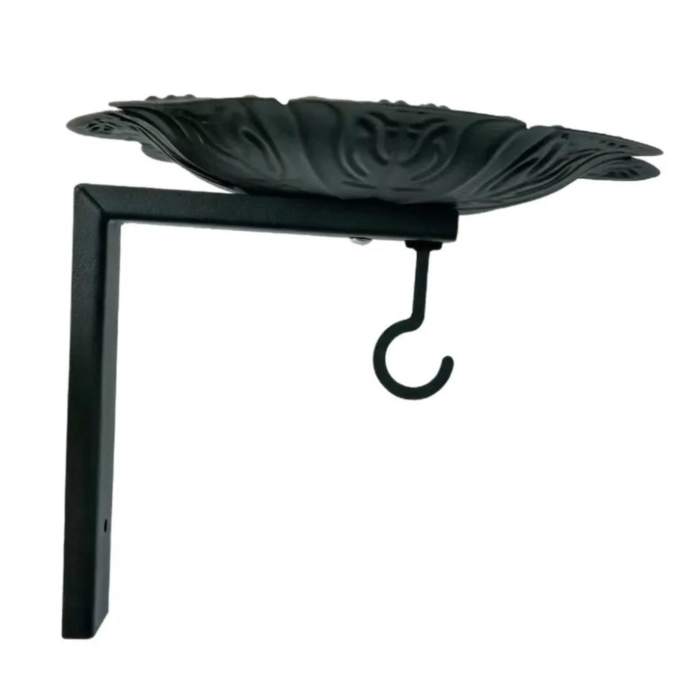 Vintage Wall Mounted Bird Feeder Cast Iron Rustic Hanging Plant Bracket Food Container Feeding Bowl Wild Bird Feeder Patio