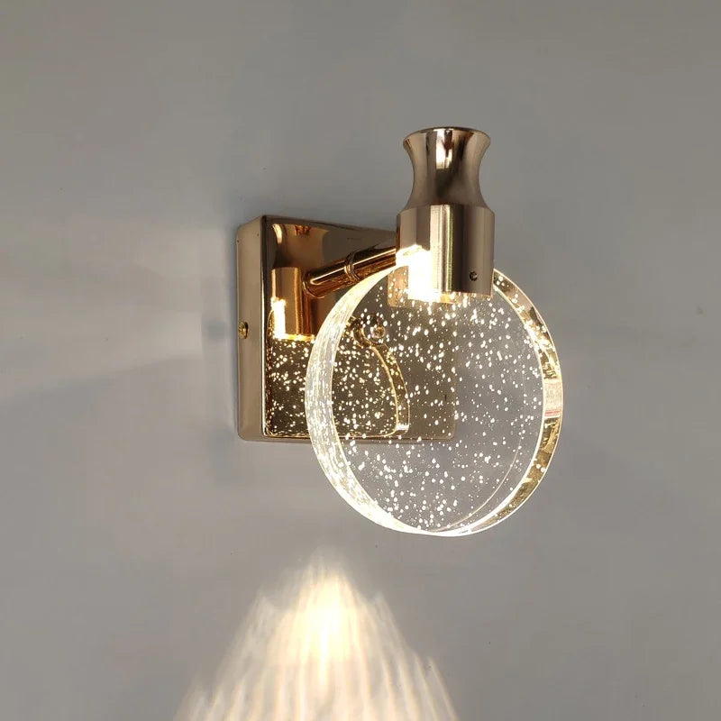 Simple Bedroom Living Room Crystal LED Wall Lamp Mirror Front Lamp Bathroom Makeup Lamp Wall Light Home Decor Lights Mirror Lamp