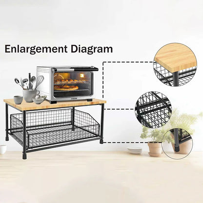Kitchen Countertop Organizer – Multi-Use Shelf for Microwave, Spices, Coffee Machine & Printer