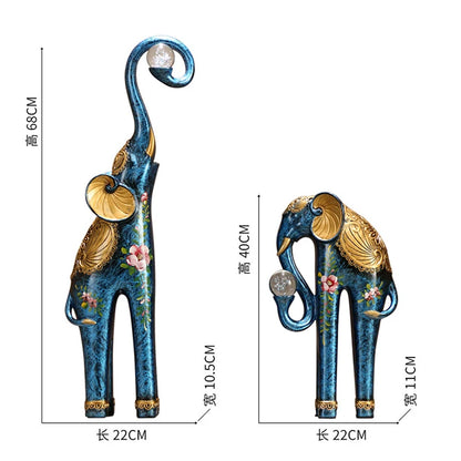 Home Decor A Pair Elephant Sculpture Ornaments,Living Room Entrance,TV Cabinet,Wine Cabinets Art Statue Decorations Gift Resin