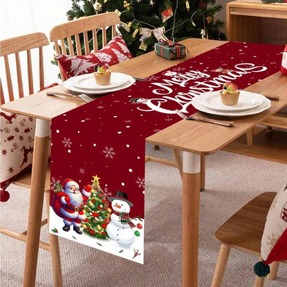 Santa Claus Christmas Table Runner Merry Christmas Decoration for Home 2025 Xmas Party Table Decor Navidad Noel New Year 2026