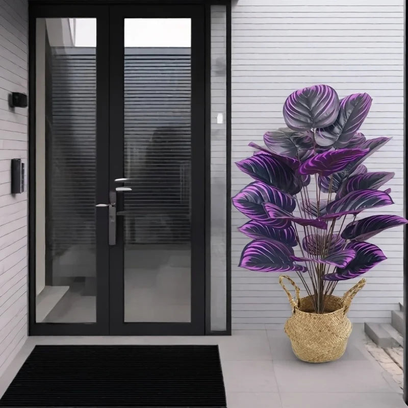 2-Piece Set Of Artificial Violet Plants, 29.52 Inches Tall, 18 Leaves, High-Quality Indoor/Outdoor Decoration, Perfect For