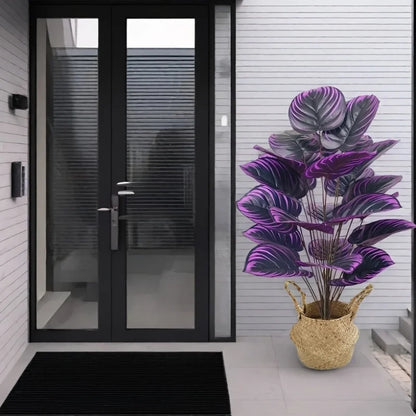 2-Piece Set Of Artificial Violet Plants, 29.52 Inches Tall, 18 Leaves, High-Quality Indoor/Outdoor Decoration, Perfect For