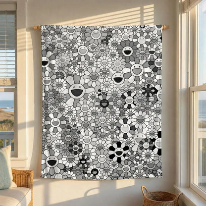 Artist T-Takashi M-Murakami Throw Soft Flannel Blanket for Bed Bedroom Sofa Picnic Throw Skin-friendly Breathable Gift Cover