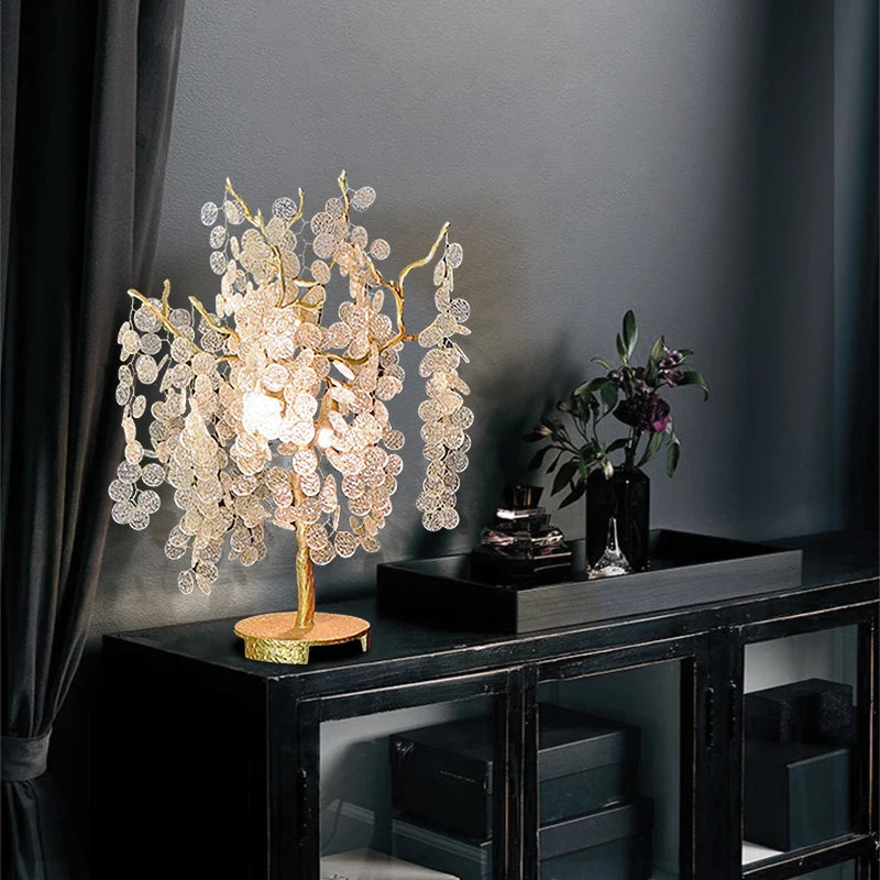 Post-Modern Living Room Bedroom Bedside Lamp Light Luxury Floor Lamp Creative Tree Crystal Branch Art Decorative Lamps Lustre