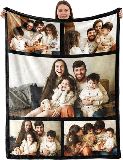 Custom Blanket With Picture Collage Customized Blankets Birthday Souvenir Christmas Gifts Personalized Throw Blanket