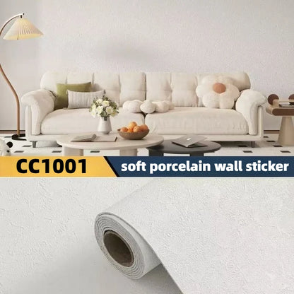 Stone Textured Imitation Roman Travertine Slate Wallpaper Self Adhesive Thickened Stretchable Flexible Wall Sticker Decoration.