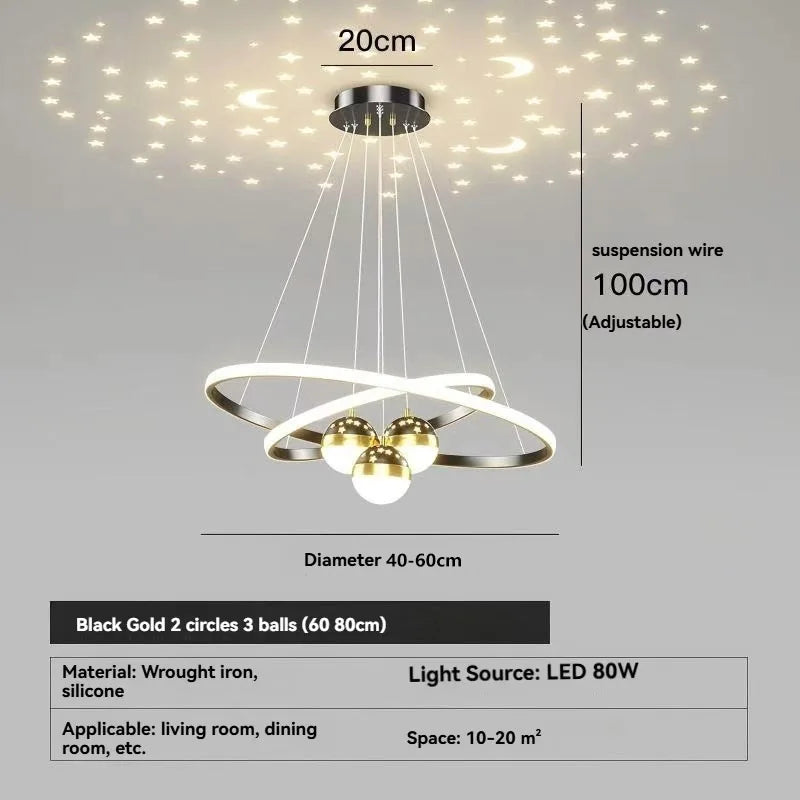 Living Room Chandelier - Modern, Simple and Elegant, Trendy Lamp, New Model for Dining Room, Master Bedroom Lamp