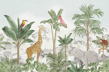 Custom 3D Tropical Rainforest Wallpaper Mural Animals Monkey Wallpapers for Living Room Background Wall paper home decor Sticker