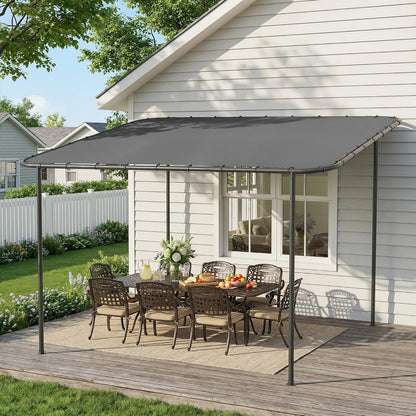 10' x 12' Gazebo for Patio, Outdoor Gazebo Pergola with Waterproof & UV-Resistant Sloped Roof, Wall-Mounted Shade, Customized