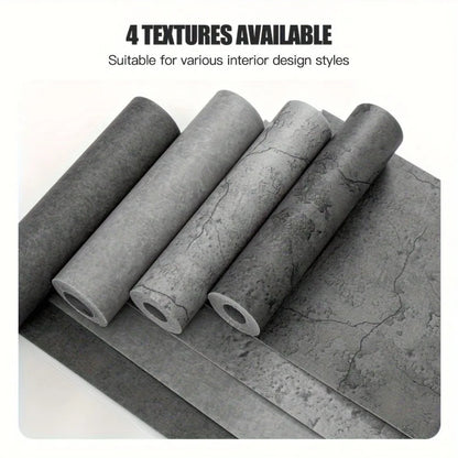Self-Adhesive Vinyl Wallpaper 3 Meters×40cm Concrete Texture Foam Wall Panels Interior Decor Thickened Waterproof Wall Stickers