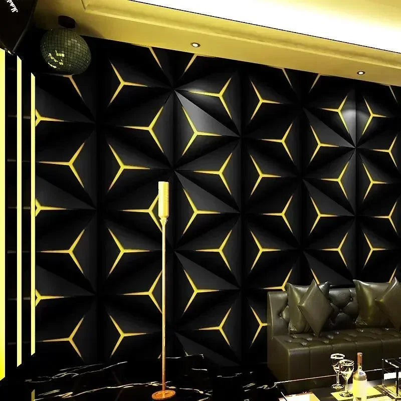 Ktv Decoration Wallpaper 3D Three-dimensional Plane Geometric Pattern Theme Box Background Wallpaper Mural Wallpaper