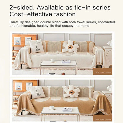 Nordic Tassel Throw Blanket Four Season Sofa Cover Dust Anti-cat Scratch Protection Cover Sofa Blanket Carpet Travel Rug Tassels