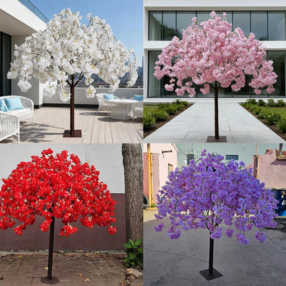 Artificial Cherry Blossom Tree Weeping Willow, Simulation Floral Plant for Indoor Outdoor Home Wedding Party Mall Opening Decor