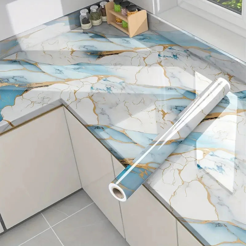 Marble Patterned Wallpaper for Kitchen Dining Room Waterproof and Oil Resistant Home Decoration Background Stickers Wallpaper