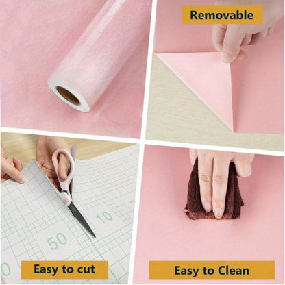 6M Plain Gloss Pearl Film Wallpaper PVC Waterproof Self Adhesive Wallpaper DIY For Wardrobe Kitchen Furniture Room Renovation
