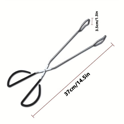 1pc BBQ Charcoal Tongs, Long And Heat-Resistant Barbecue Carbon Clamp,Stainless Steel BBQ Tool for Food ,Wood Charcoal, Fire Pit
