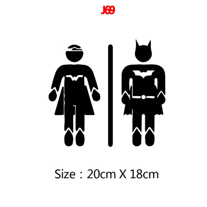 1 pc Cartoon Style Toilet and WC wallpaper Waterproof Wall Stickers Home Decor For washroom bathroom door Vinyl Art Decal