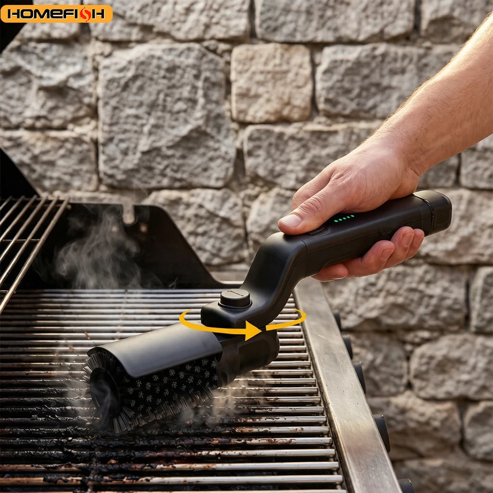 New-Style Barbecue Grate Cleaner Barbecue Brush  Heavy-Duty Grease Brush Barbecue Brush  Grill Brush Roller Outdoor Cleaning