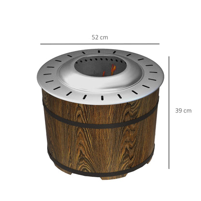 Smokeless Fire Pit with Mat, 20" Firepit, Magnesium Oxide, Brown