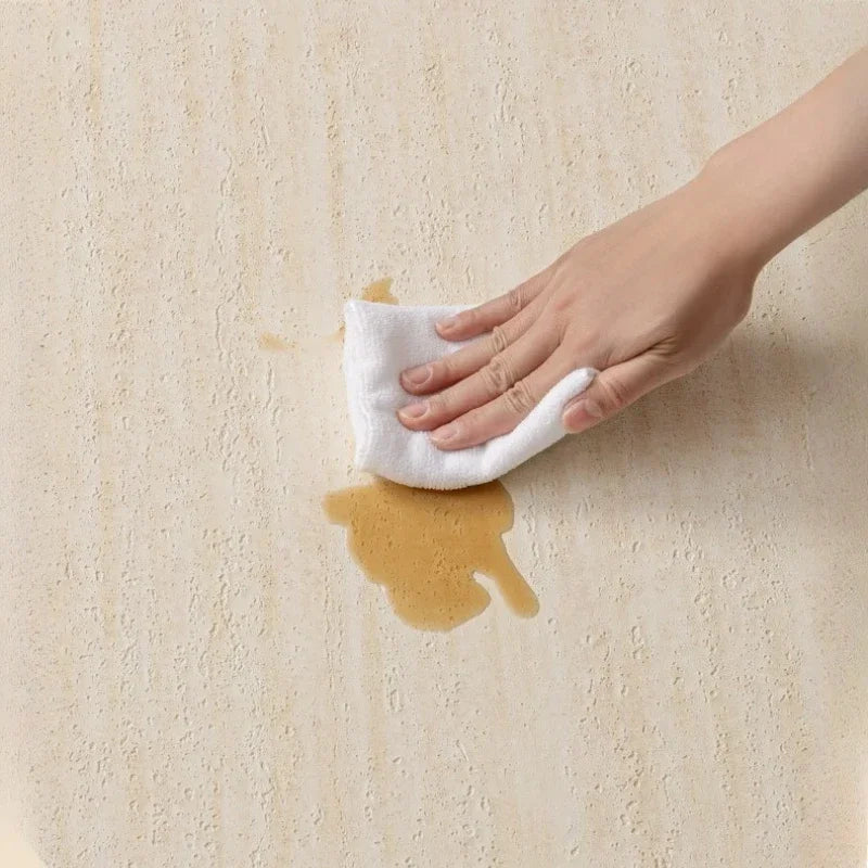 Stone Textured Imitation Roman Travertine Slate Wallpaper Self Adhesive Thickened Stretchable Flexible Wall Sticker Decoration.