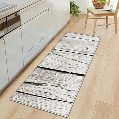Wood Grain Kitchen Rug Bedroom Entrance Doormat Anti-Slip Living Room Floor Decor Carpet Home Bath Hallway Foot Mat Custom Made