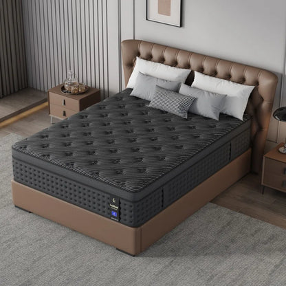 LayRoad 12/14Inch Memory Foam Spring Mattress Single/Double/Queen/King Sizes Boxed Mattress Medium Firmness Pressure Relief
