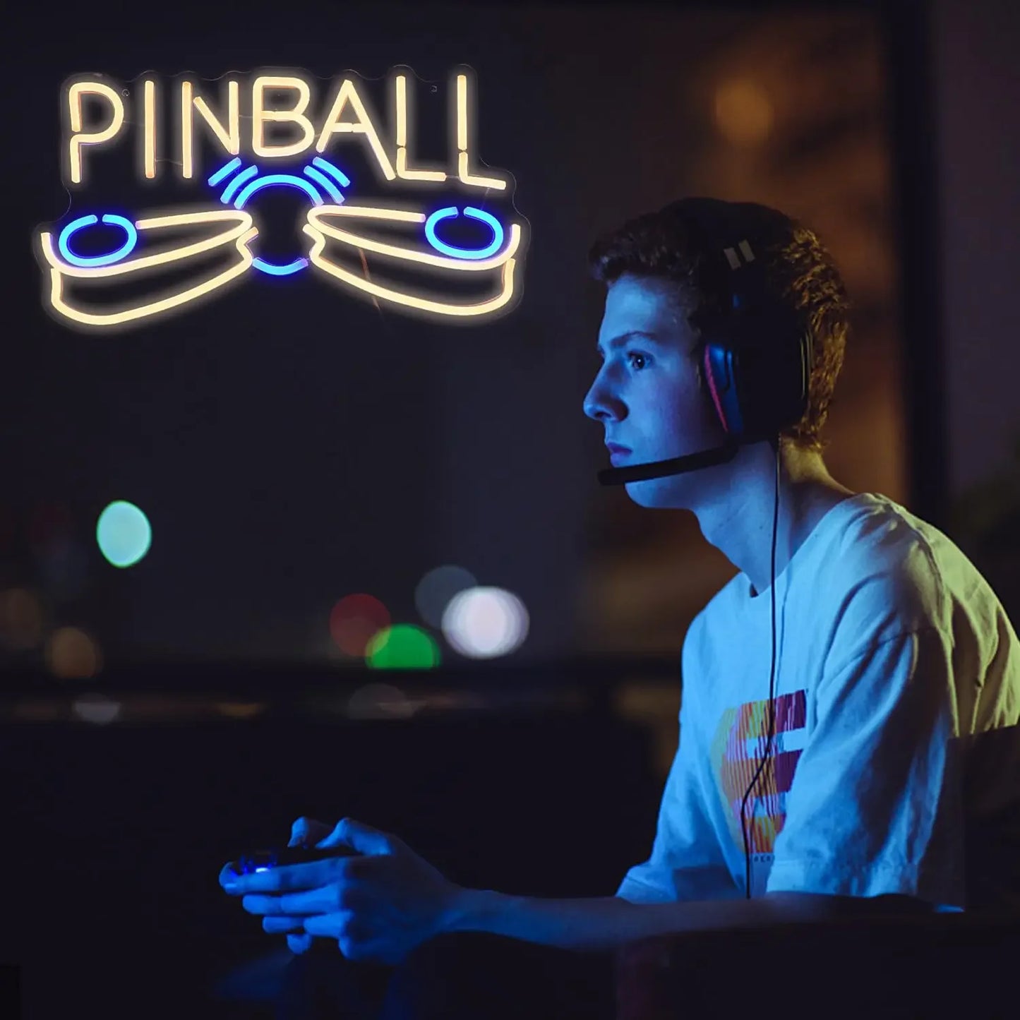 Pinball Neon Sign Craftsmanship Premium LED for Vivid Glow Ideal for Game Rooms Bars and Arcades The Decor.