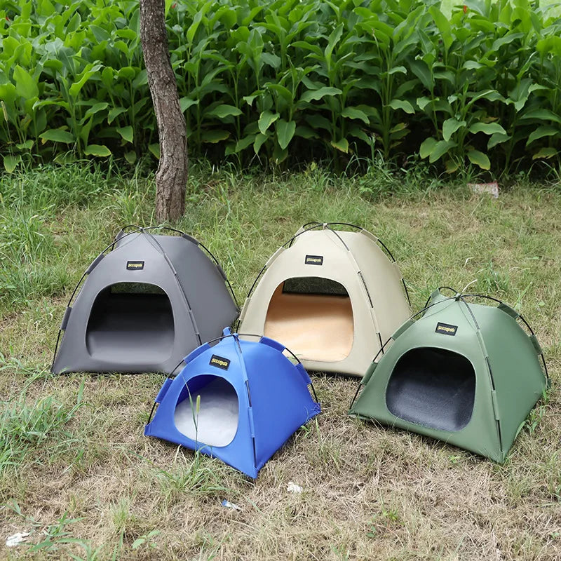 Tent Shape Cat Beds Removable Convenient Storage Pet Bed Portable Outdoor Travel Sunshade Cat and Dog Tent Pet Essentials