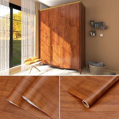 Wood Pattern DIY Self Adhesvie Waterproof Wallpaper Vinyl Wall Stickers Film for Furniture Renovation Stickers Home Stick Decors