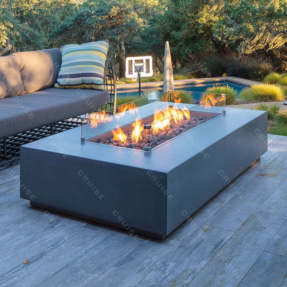 Wood/Gas/Alcohol/Atomization Custom Core 1650*1000*340mm Outdoor Wood Burning Fireplace Stove Table Freestanding Fire Pit