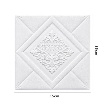 35*35cm 3D Foam Ceiling Waterproof Anti-collision Wall Stickers Peel and Stick Self-adhesive Background Wallpaper Bed Room Decor