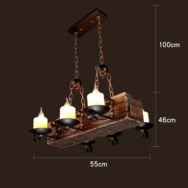 Rustic Lamp Coffee Bedroom Dining room Industrial Decor loft chandeliers Solid Retro Wood lamp suspension luminaire industrial