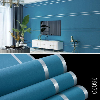3D Wallpaper Modern Simple Striped Pattern Living Room Tv Background Home Decor Non-woven Fabric Non Self Adhesive Wall Sticker