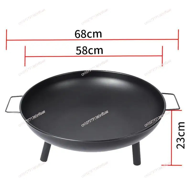 Outdoor Round Fire Pit – Portable Wood and Charcoal Burning Heater for 4‑5 People – Patio and Backyard Fire Bowl